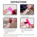 5 x Press On Nails Long Square Fake Glossy Glitter with Rhinestone & Pearl - French Tip Glue on Nails - Artificial, Valentines Day, Acrylic - 24Pcs (Standard)