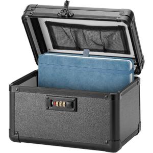 Large Lock Box - Security Combination Lock Box, Locking Storage Case for Personal Items and Medicine, Childproof Lockable Lockbox for Home/Office/School, 10.2x6.8x6.9 Inch, Black