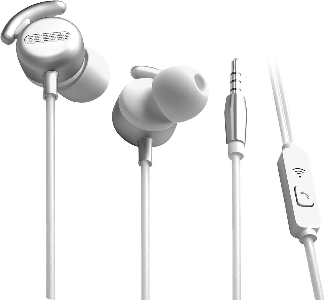 Wired in-Ear Earbuds with Microphone, Hi-Fi Sound, Noise-Isolating Fit, 10mm Drivers, 3.5mm Jack for Phone, Laptop & Tablet