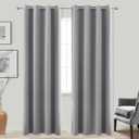 KOUFALL Light Grey Blackout Curtains 84 Inch Length 2 Panel Sets for Dining Room Darkening Black Out Hotel Sunblock Light Blocking Curtins/Living Room Bedroom,Gray