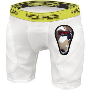Youper Boys Youth Padded Sliding Shorts with Soft Protective Athletic Cup for Baseball, Football, Lacrosse (Large, White)