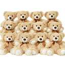 LELELONG 10 Pack Teddy Bears Bulk 13.5 inch Small Teddy Bear Stuffed Bears for Baby Shower Centerpiece Decorations for Christmas Valentine's Mother's Day for Kids or Adults (10 Light Brown)