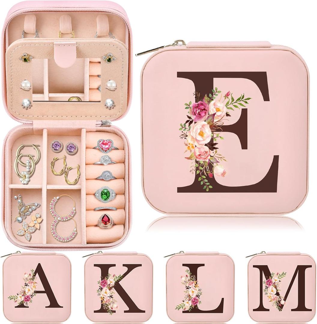 Inngeroo Mothers Day Mom Gifts from Daughter Son, Travel Jewelry Case Box Organizer Personalized Gifts for Mom Wife Women, Gift for Friend Sister Grandma Aunt, pink