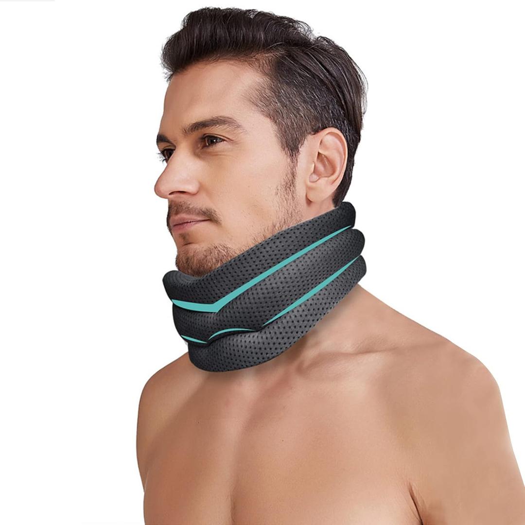 BingboPro® Neck Brace for Neck Pain and Support, Adjustable Soft Foam Cervical Collar Neck Support Brace for Sleeping, Pain Relief, Collar Cervical Stabilizer for Men Women, M