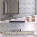 Glass Backsplash Tiles Mosaic Iridescent White 12 x 12 Inch for Kitchen Backsplash Bathroom Wall (5-Pack, 5 sq.ft.)