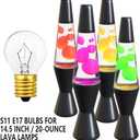 Lava Lamp Bulb 25 Watt, E17 Intermediate Base,The Lava Original Replacement for 14.5-Inch Lava Lamp, Soft Warm White Glow, Long Life, High Temp Resistance, High-Output Heat S11 (6PC-25W)