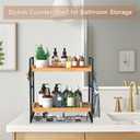 LEMIKKLE 2-Tier Wood Coffee Station Organizer with Pod Holder and Drawer, Kitchen Countertop Organizer, Coffee Bar Accessories Station with Coffee Pod Storage, Coffee Organizer (Light Brown)