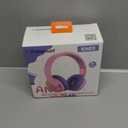 Tronsmart KH02 Kids Headphones Volume Limit 74/85/93dB, 45H Playtime, 3.5mm Jack, Foldable, Wireless Headphones with Microphone for School/Travel/Plane (Princess Pink)