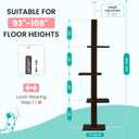 Max & Marlow Cat Tree Floor to Ceiling Cat Tower Height 95-108" Adjustable Kitten Tree Tall Climbing Tree with Carpet Scratching Post and Mat Cat Pole for Indoor Cats,Dark Brown