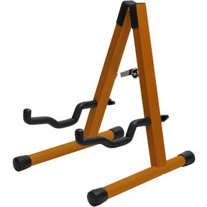 STRICH A-Frame Hardwood Floor Guitar Stand, Folding Electric Guitars Holder for Bass, Cello, Mandolin, Banjo (Mahogany)