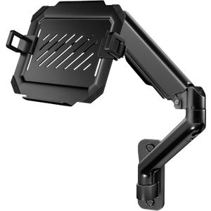 2-in-1 Laptop Wall Mount with Detachable Tray | Gas Spring Adjustable Arm for 12-17 Inch Laptops & Monitors | Full Motion Articulating Stand | Holds 2.2-19.8 lbs (Black)