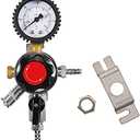 Draft Beer Secondary Regulator bar Wall Regulator with Single 5/16" Outlet Barb 0-60PSI Single Guage Co2 regulator nitrogen regulator for Homebrew