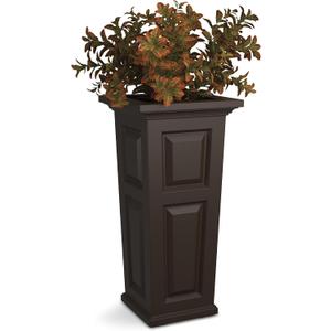 Mayne Nantucket 32-Inch Tall Planter Self-Watering, Weather-Resistant Planter for Flowers Durable Outdoor Design for Patio, Porch, or Entryway