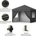 10X10 Pop Up Canopy Tent with 4 Sidewalls, Heavy Duty Commercial Instant Shelter, One-Person Quick Setup Outdoor Party Tent, Water-Resistant & Portable for Outdoor Events, Camping, Black