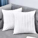 NianEr Decorative Plush Velvet Throw Pillow Covers Sofa Accent Couch Pillows Set of 2 for Bed Living Room Square Pillow Cases 20X20 White