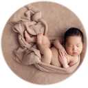 Zeroest Newborn Photography Wrap - Newborn Photoshoot Props for Boys & Girls - Stretch Knit Blanket for Baby Photo Prop (Tan, Small)