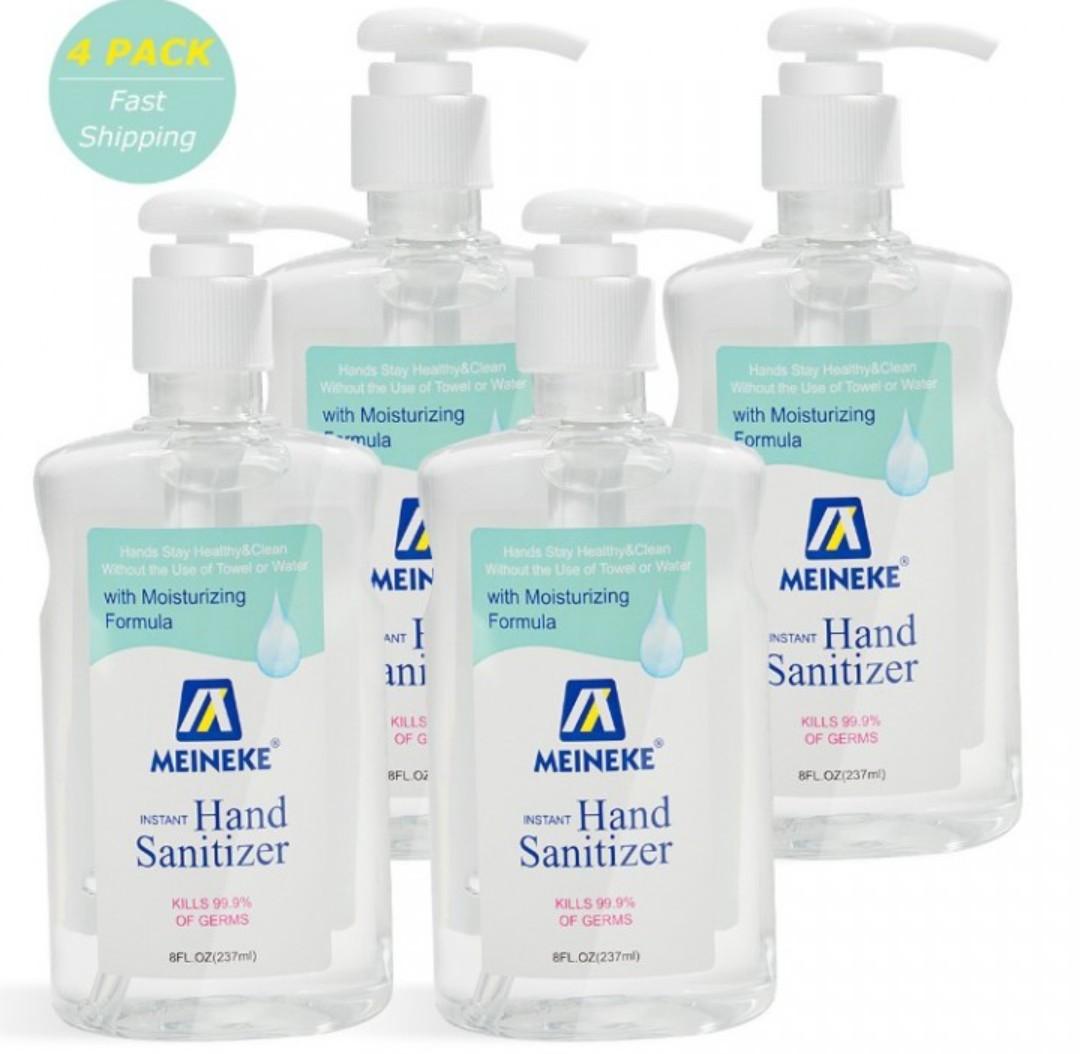 8 Fl. Oz. Advanced Hand Sanitizer Gel with 62% Alcohol Based, Pack of 4 
