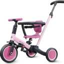 newyoo Tricycle for Toddlers 1-3, Toddler Bike, 5 in 1 Trike with Push Handle, Christmas and Birthday Gift and Toy for Girls, Convert to Baby Balance Bike, Pink, TR008 (Pink-b)