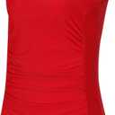 Girls One Piece Swimsuit Ruffled Teen Girl Swimsuit Size 6-16Y Wide Straps Girls' Swimwear for Bathing Suits Yizuoding003 (12 Years, Red)