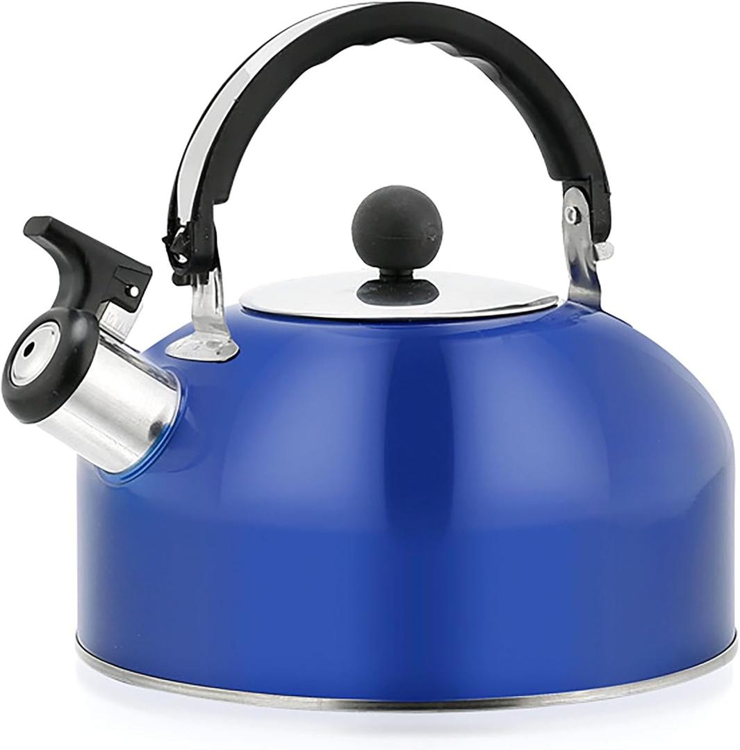 2.7 Quart (3 L) Tea Kettle, Food Grade Stainless Steel Teakettle is Best for Boiling Water, Brewing Tea, and Making Coffee (Dark Blue)