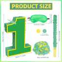 15.7" Yellow Green Number 1 Pinata, 1st Birthday Party Decorations with Stick Blindfold Confetti for Boys Girls Yellow Green Theme Birthday Baby Shower
