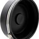 ZM Flexible PVC Pipe Cap with Stainless Steel Clamp, 1.9" Inner Diameter for 1-1/2" Nominal Pipe, Black (6-Inch)