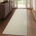 YDKGL 2x6 ft Kitchen Runner Rugs Mat Non Slip Woven Runners for Hallways Washable, Soft Long Entryway Laundry Hall Floor Runner Carpet for Indoor Backdoor Bedroom Living Room, Beige