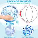 12 Pack Inflatable Glitter Beach Balls Bulk - 16" Beach Ball Swimming Pool Toys for Games Adults Kids, Summer Pool Beach Party Decoration,Luau Decorations Essential Blow Up Beach Ball (Blue,Glitter)