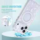 Bonoma for iPhone 17 Pro Case 2025 Sparkly Glitter Bling Back, Magnetic Support for MagSafe Shockproof, Crystal and Clear High-Duty Protection for Girls Women-Sparkly Glitter