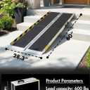 Portable Wheelchair ramp 5FT,Non-Slip Aluminum Threshold ramps for Home Steps,Folding Handicap Ramp,ramps for Home,doorways,Stairs,Weight Capacity up to 600LBS 5FT (Usable Height 6-15 inch)