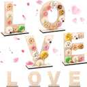 Letter Donut Stand Wooden Stand Display Donut Display Board Wall Holder Board for Wedding Birthday Party Anniversary Valentine Festival Dessert Table Decor(Love)