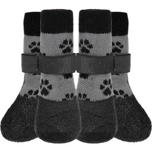 KOOLTAIL Anti Slip Dog Socks for Hot/Cold Pavement to Prevent Licking Paws,Booties for Hardwood Floors,Traction Rain Dog Boots&Paw Protectors Shoes with Grip for Small Medium Large Senior Dogs