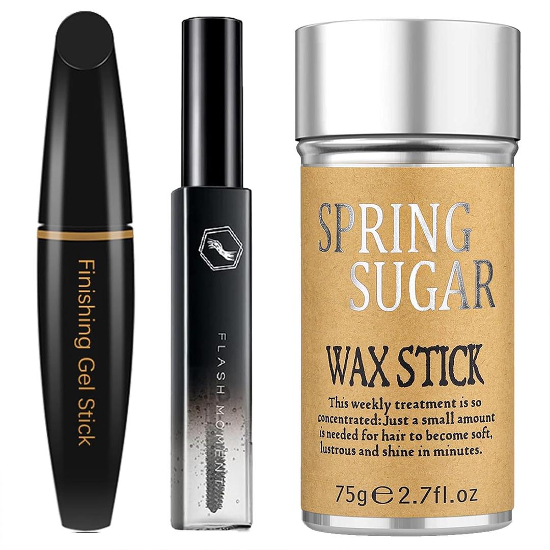 2 x Hair Wax Stick, Finishing Stick & Gel Stick Set - Strong Hold for Fly Away, Styling Products for Women
