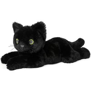 Black Cat Stuffed Animals, Microwavable Stuffed Animal Adorable Fluffy Cat Plush for Warmth & Comfort, Heatable Coolable Lavender Scent Cat Toy, Cute Soft Plushies Cat Gifts for Kids Boy Girls & Adult