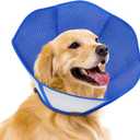 Foldable Dog Cone Collar After Surgery, Adjustable Soft Dog Cone, Soft Inner & Sturdy Protective Recovery Collar to Prevent Dogs from Licking Wounds (L) (L(Girth:13.2-18.5in, Depth:11.0in))