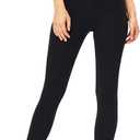 Sofra Women's Juniors High Waisted Cotton Layering Leggings (M, Black)