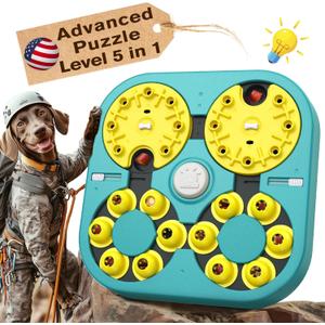 KADTC U.S. Brand & Design -5 Levels of Challenge -6 Ways to Play - Large Size Advanced Dog Puzzle Toy for Small/Medium/Large Smart Dogs Hard/Difficult Puzzles Toys Mental Stimulation Thanksgiving Toys