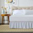 Linenspa 14 Inch Microfiber Ruffle Bed Skirt - Wrinkle and Fade Resistant - Machine Washable - Easy Use Ruffle Bed Skirt Cal King