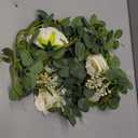 Eucalyptus Garland 6 FT Artificial Flower Garland Floral Vines 1 Pcs Eucalyptus Leaves Vines with Camellias Flowers for Wedding Party Decor