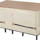 Porch Shield Patio Table Cover - Waterproof Outdoor Dining Table and Chairs Furniture Set Cover Rectangular - 96 x 48 inch, Light Tan & Khaki