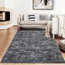 RUGSREAL Bedroom Rug 3x5 Washable Rug for Living Room Small Entryway Carpet with Rubber Backing Stain Resistant Dining Room Throw Mat Modern Solid Color Area Rug for Bedside Kitchen, Dark Grey