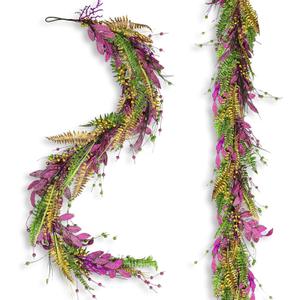 Suncalla 5.9 ft Mardi Gras Glitter Tinsel Garland Mardi Gras Decorations Purple Gold and Green Glitter Tinsel Twist for Front Door and Floats Decor Party Decoration Garland for Home Indoor and