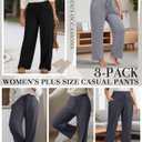 Neer 3 Pack Women's Plus Size Lounge Pants, Wide Leg Yoga Pants Baggy Drawstring Sweatpants with Pockets Casual Loose Jogger (XXXL)