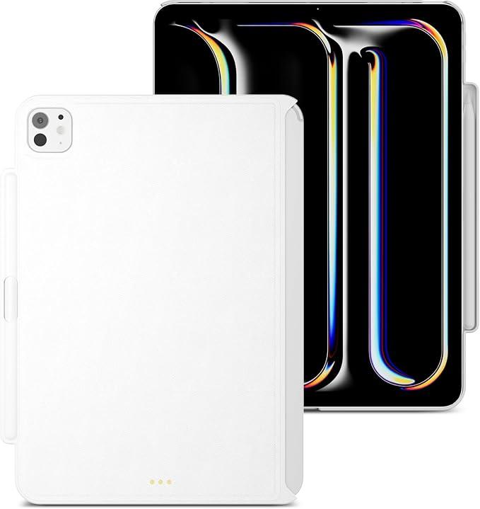 MAGEASY CoverBuddy for 2025/2024 iPad Pro 11"  iPad Pro Case Compatible with Magic Keyboard for iPad Pro (M5/M4), Enhanced Thickness & Heat Dissipation  White (5.0 Leather)