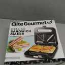 Elite Gourmet ESM2207XSS Sandwich Panini Maker Grilled Cheese, Machine Tuna Melt Omelets Non-stick Cooking Surface, 2 Slice, 750 Watts, Stainless Steel
