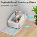 Stainless Steel Litter Box | XL Enclosed Cat Litter Boxes with Lid for Big Cats | High Sided, Anti-Urine Leakage | Non-Stick Bottom & Includes Litter Mat & Metal Scoop