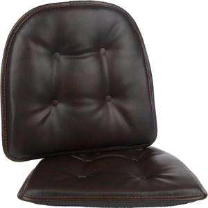 Klear Vu Omega Non-Slip Chair Cushions, Assembled in USA, U-Shaped Skid-Proof Seat Pads for Dining Room, Kitchen, Office, 15"x16", 2 Pack, Leather Dark Brown