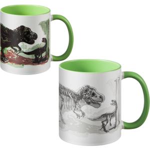 Heat-Activated Dinosaur Color Changing Mug 11oz - Watch Dinosaurs Vanish! Coffee Cup Turns T-Rex to Fossils with Hot Liquid, Funny Science Gift