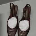 Coutgo Womens Mesh Slingback Kitten Heels Pointed Toe Low Heel Pumps Sexy Dress Shoes, 6