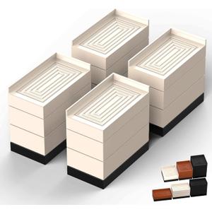 Furniture Risers, Tclouda Bed/Sofa/Desk/Table/Chair Leg/Fridge Lifts to 1.5, 3 and 4 in, Rectangle Adjustable Risers Blocks for Extenders, Heavy Duty Supports Up to 1300 Lbs, 4 in-Apricot-Rectangle